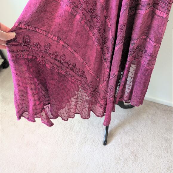 Sakkas Dress Womens S/M Magenta Pink Boho Ethereal Indie Whimsy Grunge Fairycore - Picture 10 of 14